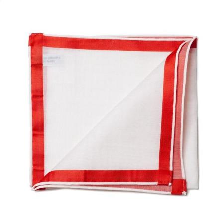 Les pochettes de costume &raquo; Les blancs &raquo; Mouchoir de poche amalfi blanc à satin rouge