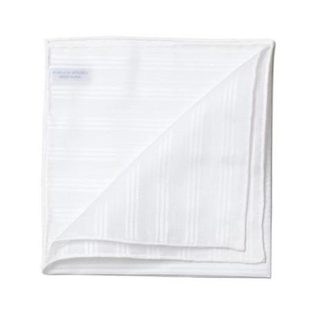 Les pochettes de costume &raquo; Les blancs &raquo; Pochette rayures satin voile de coton