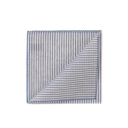 Les pochettes de costume &raquo; Les couleurs &raquo; Pochette lin coton bord bleu