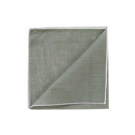 Les pochettes de costume &raquo; Les couleurs &raquo; Mouchoir à bord blanc col. kaki