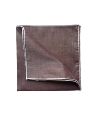 Les pochettes de costume &raquo; Les couleurs &raquo; Mouchoir à bord blanc col. marron choco