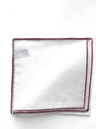 Les pochettes de costume &raquo; Les blancs &raquo; Pochette bordure couleur