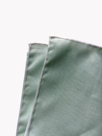 Les pochettes de costume &raquo; Les couleurs &raquo; Mouchoir à bord blanc col. vert d'eau